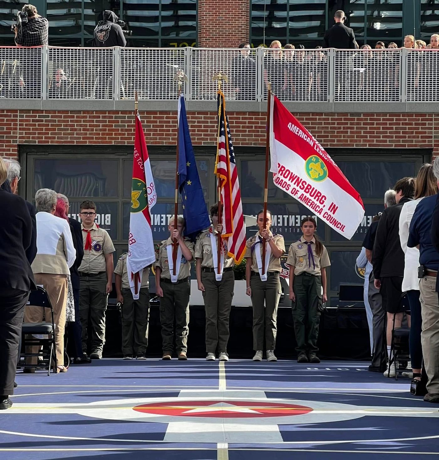 CISLF Scouts presenting the colors at a community ceremony